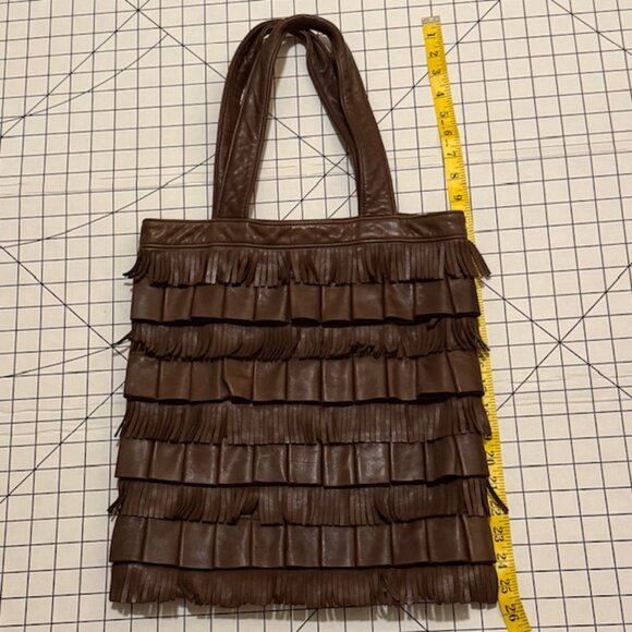 SCULLY WESTERN BROWN LEATHER FRINGE PURSE - Picture 4 of 10
